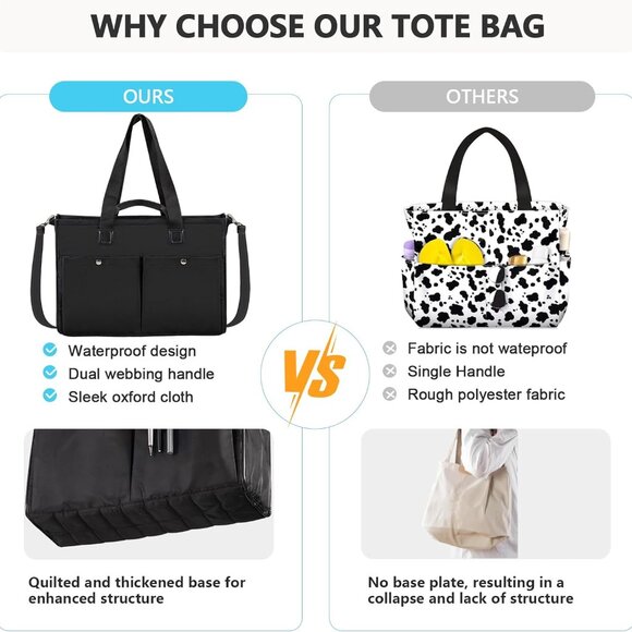 Trendy 29L Cow Print Tote Bag for Women - Stylish Embroidery Handbag - Picture 3 of 9